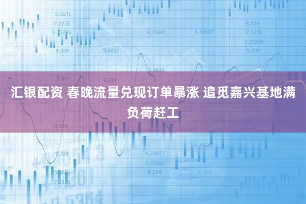 汇银配资 春晚流量兑现订单暴涨 追觅嘉兴基地满负荷赶工
