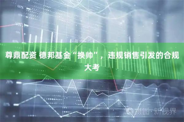 尊鼎配资 德邦基金“换帅”，违规销售引发的合规大考